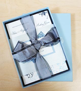 Unique wedding invitations boxed