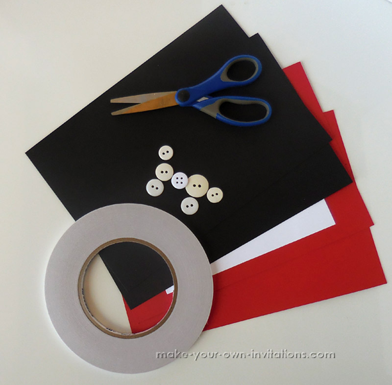 DIY Mickey mouse invitation supplies