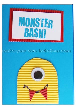monster halloween invitation card