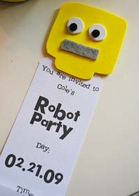 Robot Invitations party details