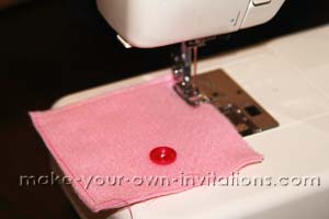 sew around the edges of the invitation pocket