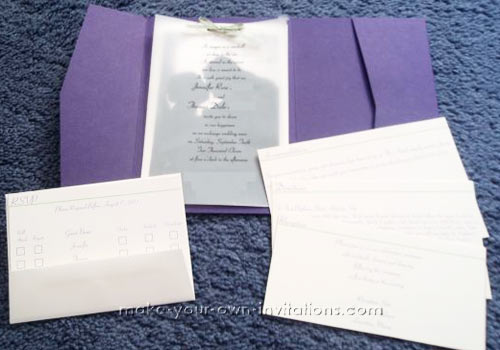 Homemade Pocket Fold Wedding Invitations