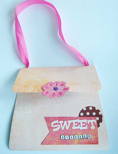 picture of a handbag sweet 16 invitation